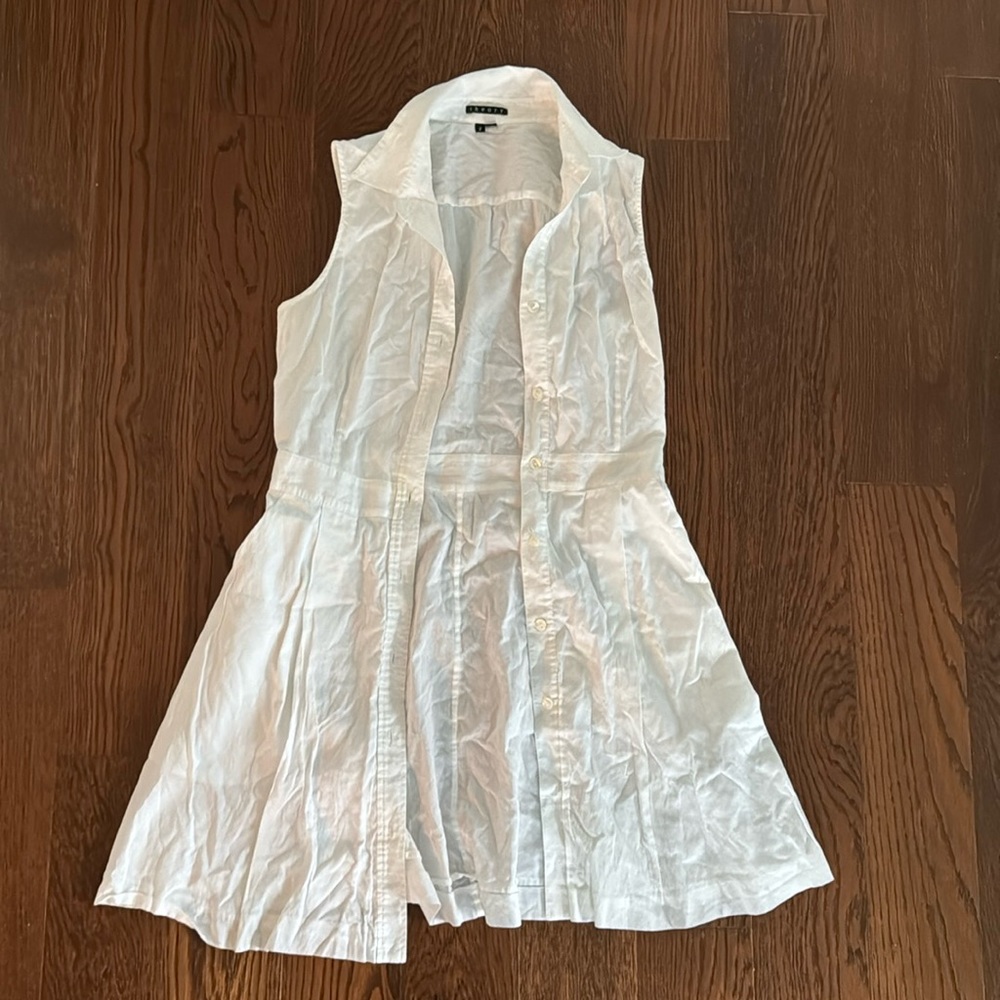 Theory white button dress - small